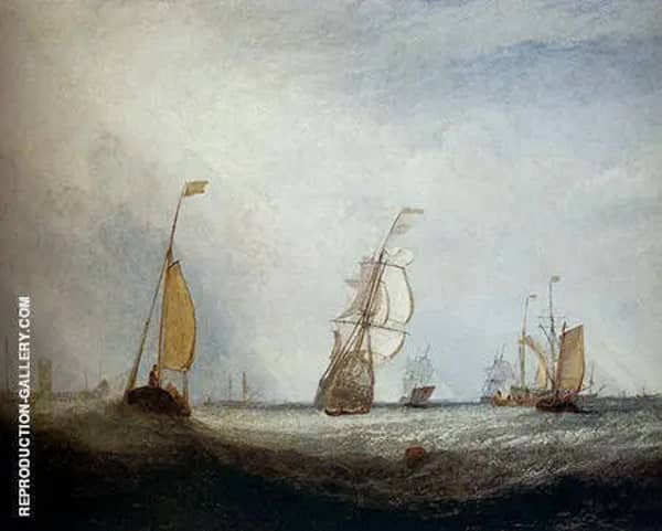 Helvoetsluys Ships going out to sea 1832 | Oil Painting Reproduction