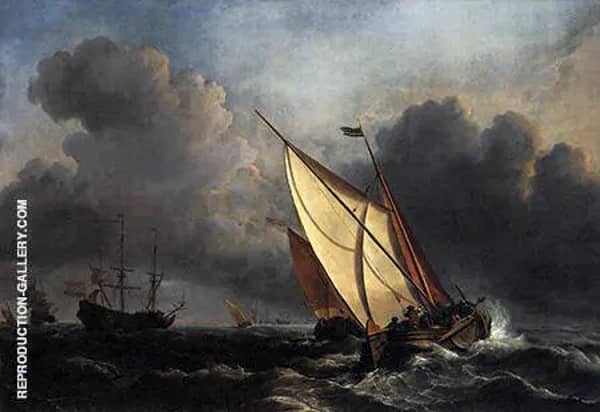 Dutch Fishing Boats in a Storm | Oil Painting Reproduction