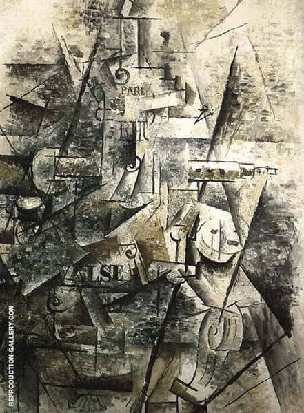 Clarinet and Bottle of Rum on a Mantelpiece 1911 | Oil Painting Reproduction