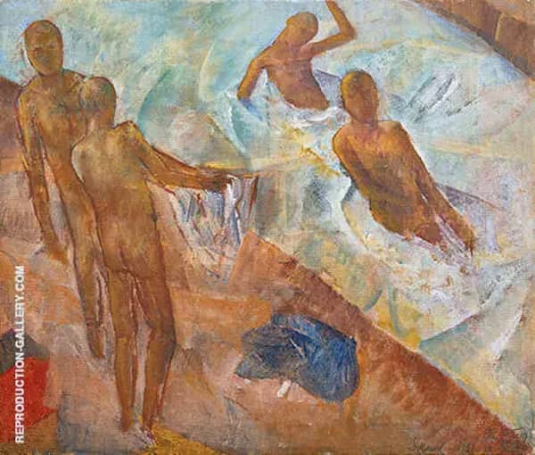 Bathing Boys 1921 by Kuzma Petrov-Vodkin | Oil Painting Reproduction