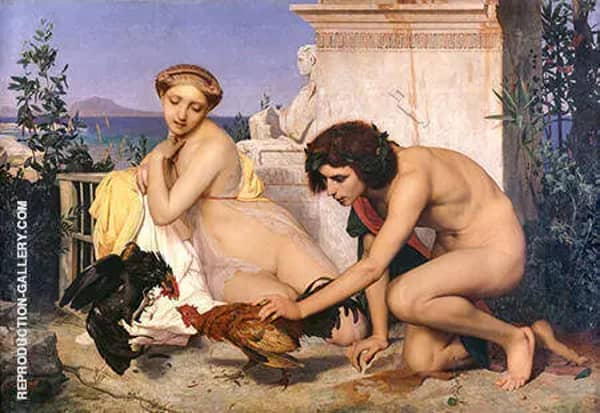 Young Greeks Attending a Cock Fight 1846 | Oil Painting Reproduction