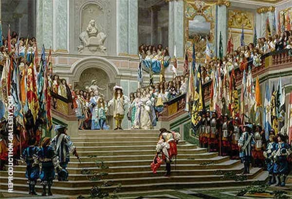 Reception du Grand Conde par Louis XIV 1674 | Oil Painting Reproduction