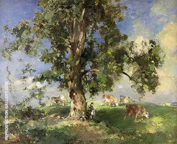 The Old Ash Tree by Arthur Walton | Oil Painting Reproduction