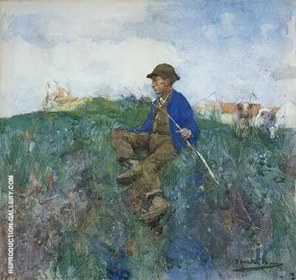 A Herd Boy 1886 by Arthur Walton | Oil Painting Reproduction