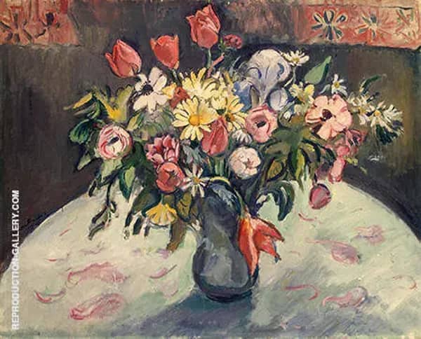 Flowers Tulips and Daisies 1910 | Oil Painting Reproduction