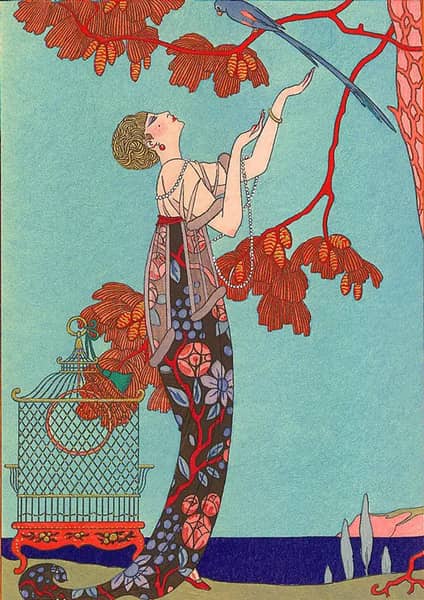 L'oiseau Volage 1914 by George Barbier | Oil Painting Reproduction