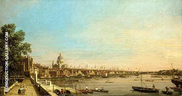 The Thames from the Terrace of Somerset House Looking toward St.Pauls c1750 | Oil Painting Reproduction