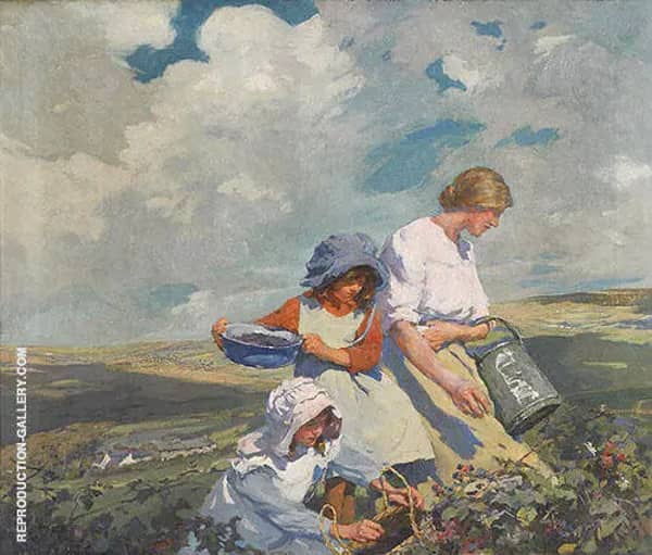 Blackberry Gathering 1916 by Elizabeth Forbes | Oil Painting Reproduction