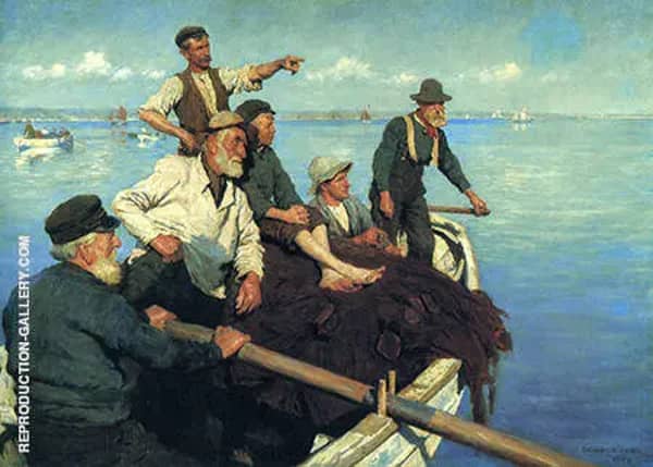 The Seine Boat 1904 by Stanhope Forbes | Oil Painting Reproduction