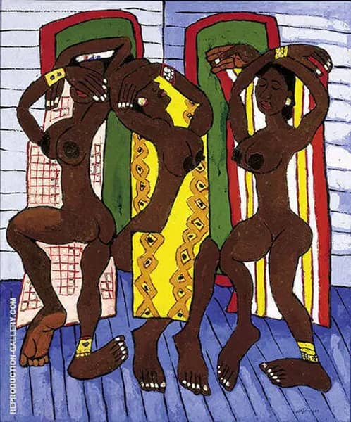 Three Dancers by William H Johnson | Oil Painting Reproduction