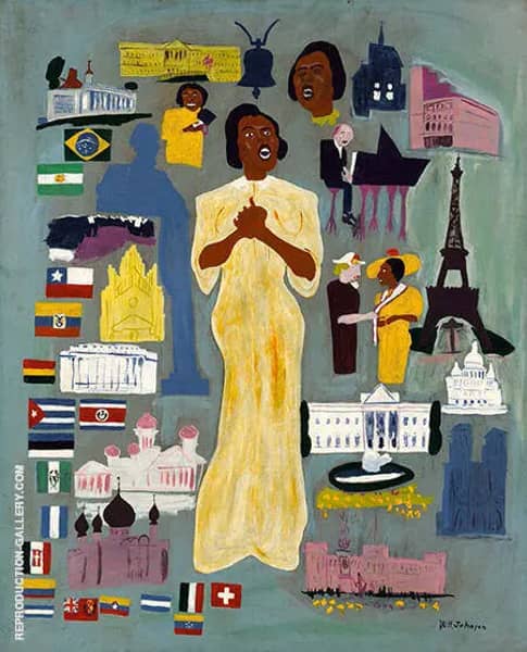 Marian Anderson c1945 by William H Johnson | Oil Painting Reproduction
