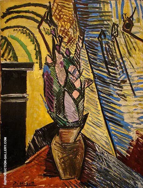 Vase with Flowers 1907 by Pablo Picasso | Oil Painting Reproduction