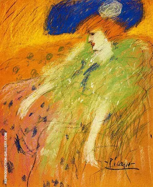 Woman with Blue Hat 1901 by Pablo Picasso | Oil Painting Reproduction