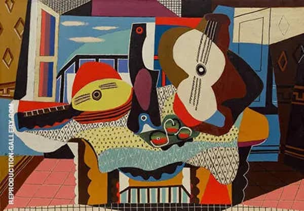 Mandolin and Guitar 1924 by Pablo Picasso | Oil Painting Reproduction