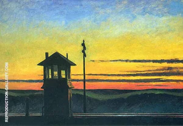 Railroad Sunset by Edward Hopper | Oil Painting Reproduction