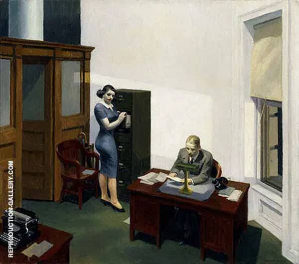 Office at Night 1940 by Edward Hopper | Oil Painting Reproduction