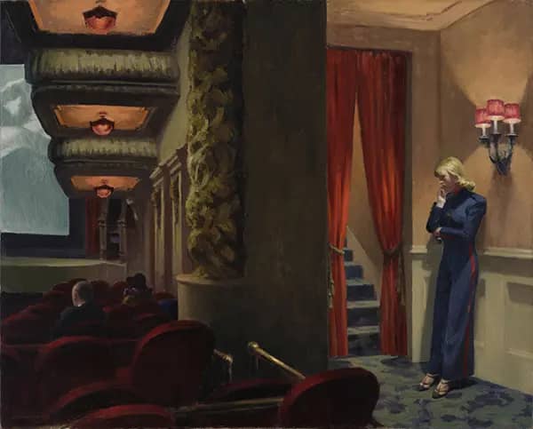 New York Movie Theatre by Edward Hopper | Oil Painting Reproduction