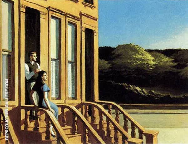 Sunlight on Brownstones 1956 by Edward Hopper | Oil Painting Reproduction
