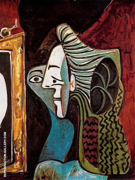 Woman with Mirror 1963 by Pablo Picasso | Oil Painting Reproduction
