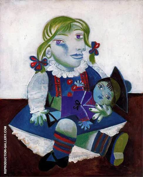 Portrait of Maya with Her Doll 1938 | Oil Painting Reproduction