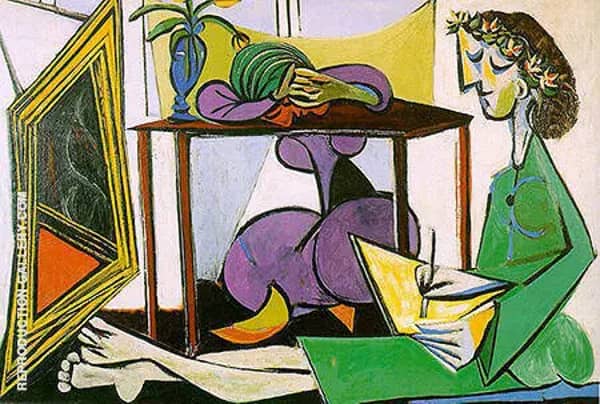 Interior with a Girl Drawing 1935 | Oil Painting Reproduction