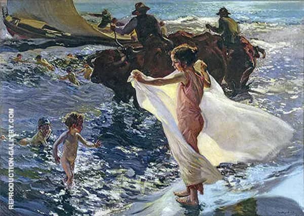 Bathing Time 1904 by Joaquin Sorolla | Oil Painting Reproduction