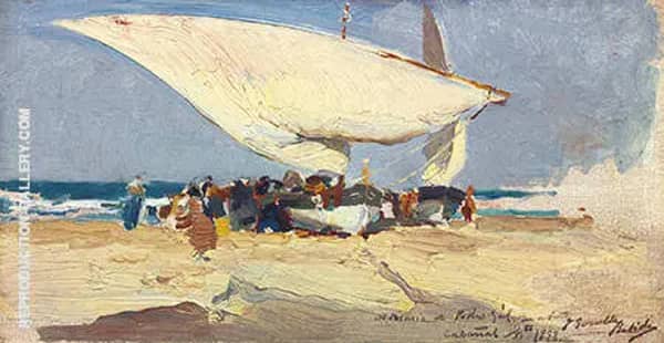 La Llegada de la Pesca Playa de Valencia 1898 | Oil Painting Reproduction