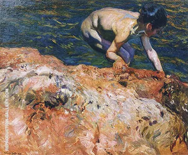 Looking For Shellfish 1905 by Joaquin Sorolla | Oil Painting Reproduction