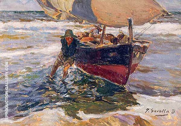 Beaching the Boat by Joaquin Sorolla | Oil Painting Reproduction