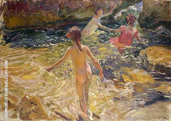 The Bath Javea 1905 by Joaquin Sorolla | Oil Painting Reproduction