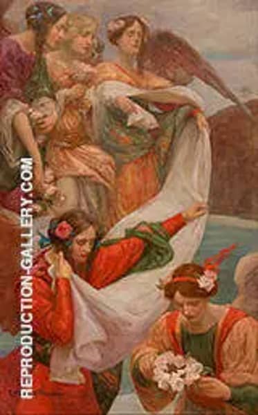 Angels Descending 1897 by Rupert Bunny | Oil Painting Reproduction