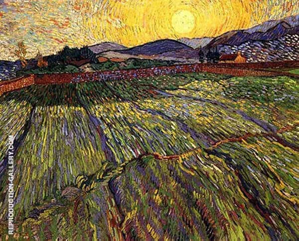 Wheat Field with Rising Sun | Oil Painting Reproduction