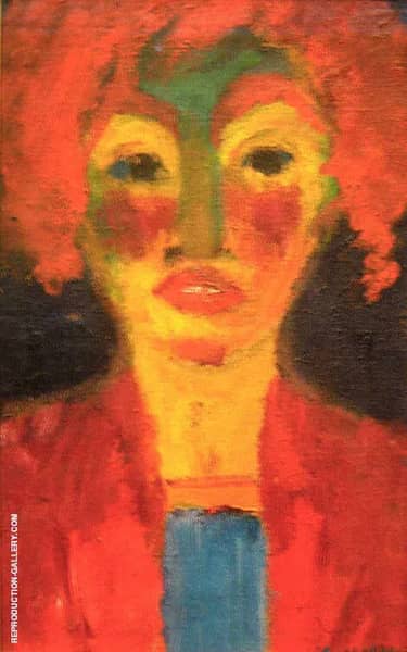Red Haired Girl 1919 by Emil Nolde | Oil Painting Reproduction