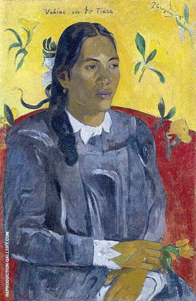 Woman with a Flower 1891 by Paul Gauguin | Oil Painting Reproduction