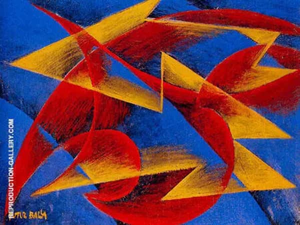 Line of Speed 1913 by Giacomo Balla | Oil Painting Reproduction