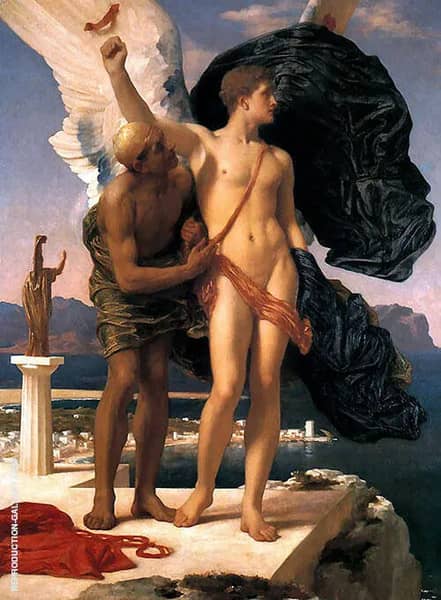 Daedalus and Icarus c1869 by Frederic Leighton | Oil Painting Reproduction