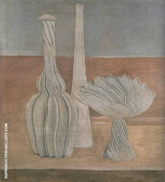 Bottles and Fruit Bowl 1916 by Giorgio Morandi | Oil Painting Reproduction
