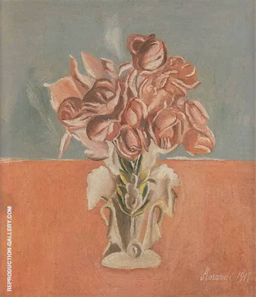 Roses 1917 by Giorgio Morandi | Oil Painting Reproduction