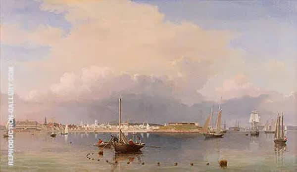 Gloucester Harbor 1852 by Fitz Hugh Lane | Oil Painting Reproduction