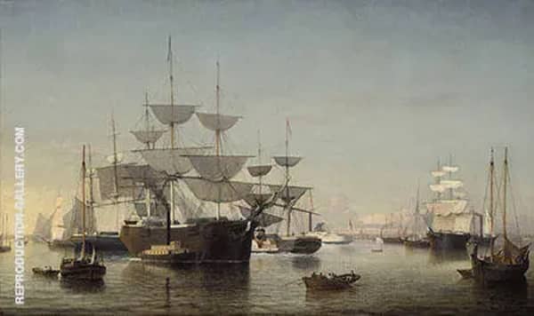 New York Harbour by Fitz Hugh Lane | Oil Painting Reproduction