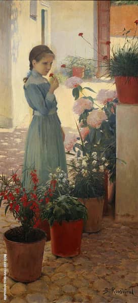 La Nena de la Clavellina by Santiago Rusinol | Oil Painting Reproduction