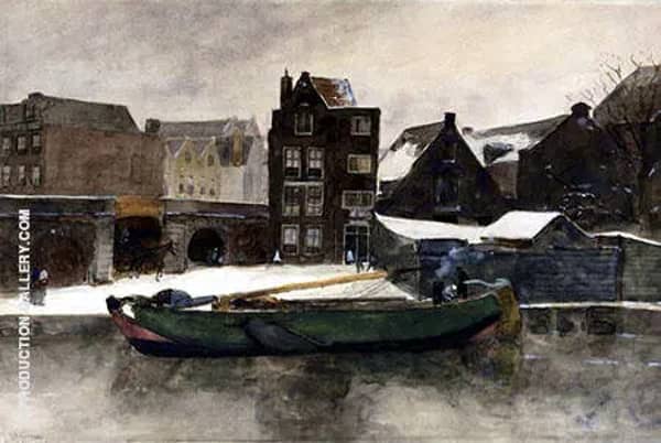 The Teertuinen in Winter Amsterdam | Oil Painting Reproduction