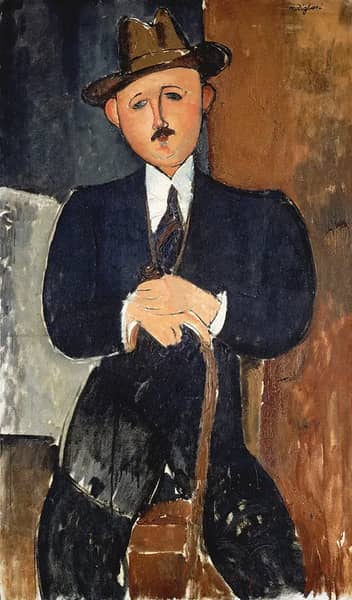 Seated Man with a Cane 1918 | Oil Painting Reproduction
