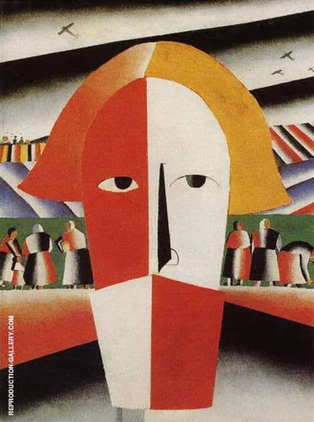 Head of a Peasant 1929 by Kazimir Malevich | Oil Painting Reproduction