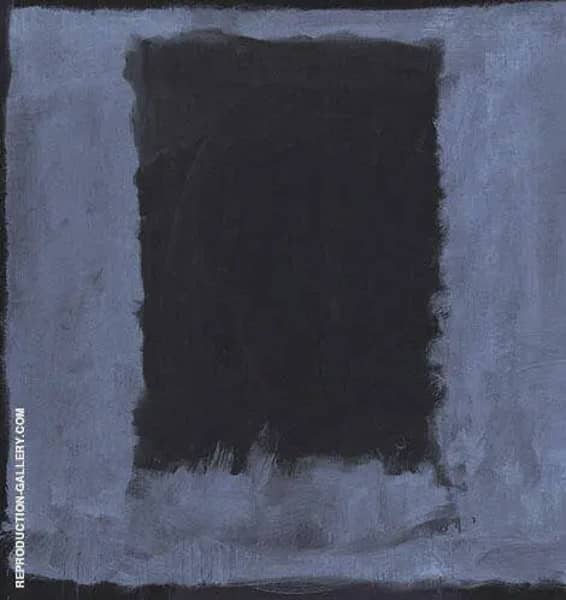 Black Rectangle on Blue | Oil Painting Reproduction