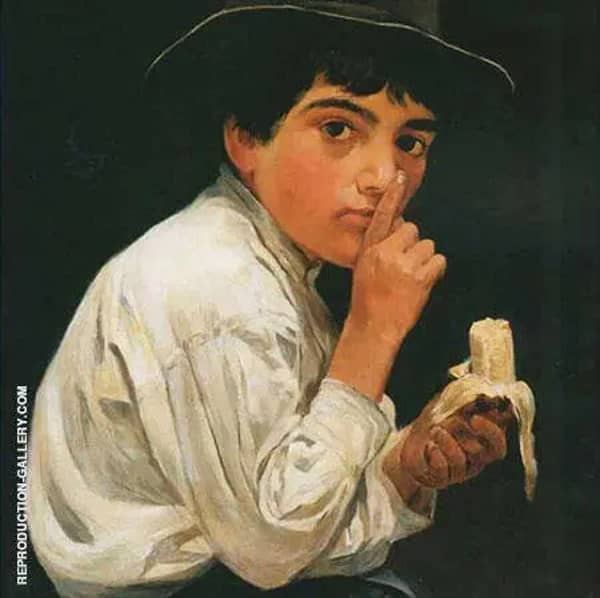 Boy with a Banana | Oil Painting Reproduction
