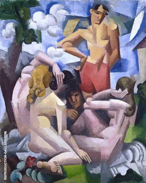 The Bathers 1912 by Roger de La Fresnaye | Oil Painting Reproduction
