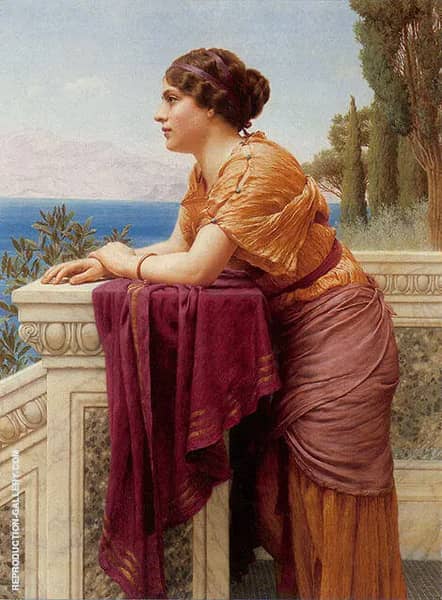 The Belvedere 1913 by John William Godward | Oil Painting Reproduction