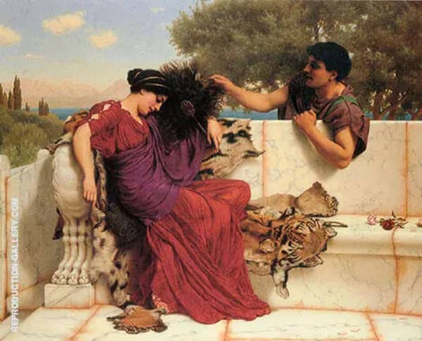 The Old Story 1903 by John William Godward | Oil Painting Reproduction