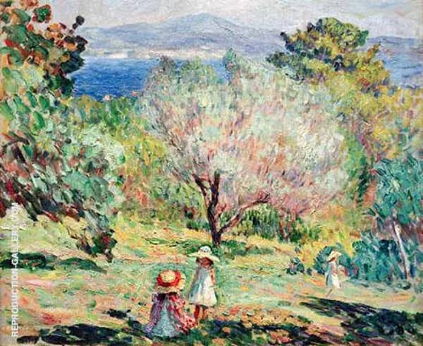 Girls in a Mediterranean Landscape | Oil Painting Reproduction
